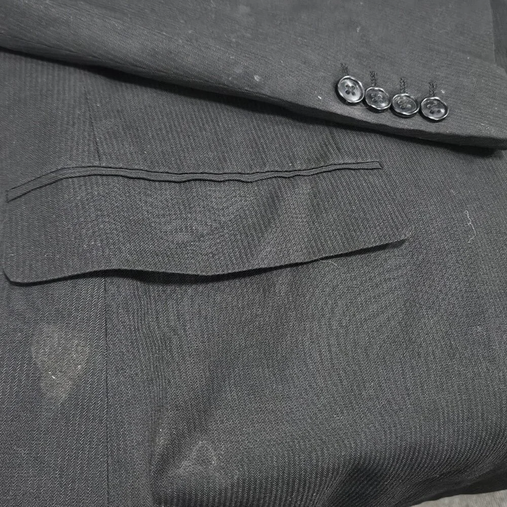 Beverly Hills Polo Club Black 2 Button Peak Full Suit 2 Piece Set 50R (42x30)